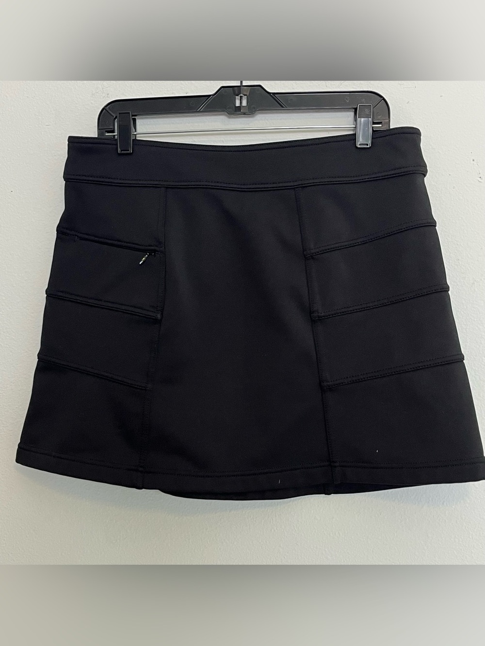 Athleta Black Tech Fleece Lined Skirt Womens Running Hiking Athleisure Sz L
